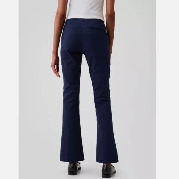 GAP High Rise Stretch Flare Navy Blue Pants Pintuck Pleat 6 PETITE #455131 $80 - Picture 2 of 15